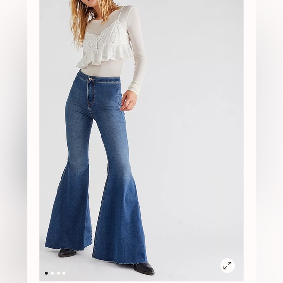 FREE PEOPLE JUST FLOAT ON FLARE JEANS SIZE 26 - Picture 2 of 10